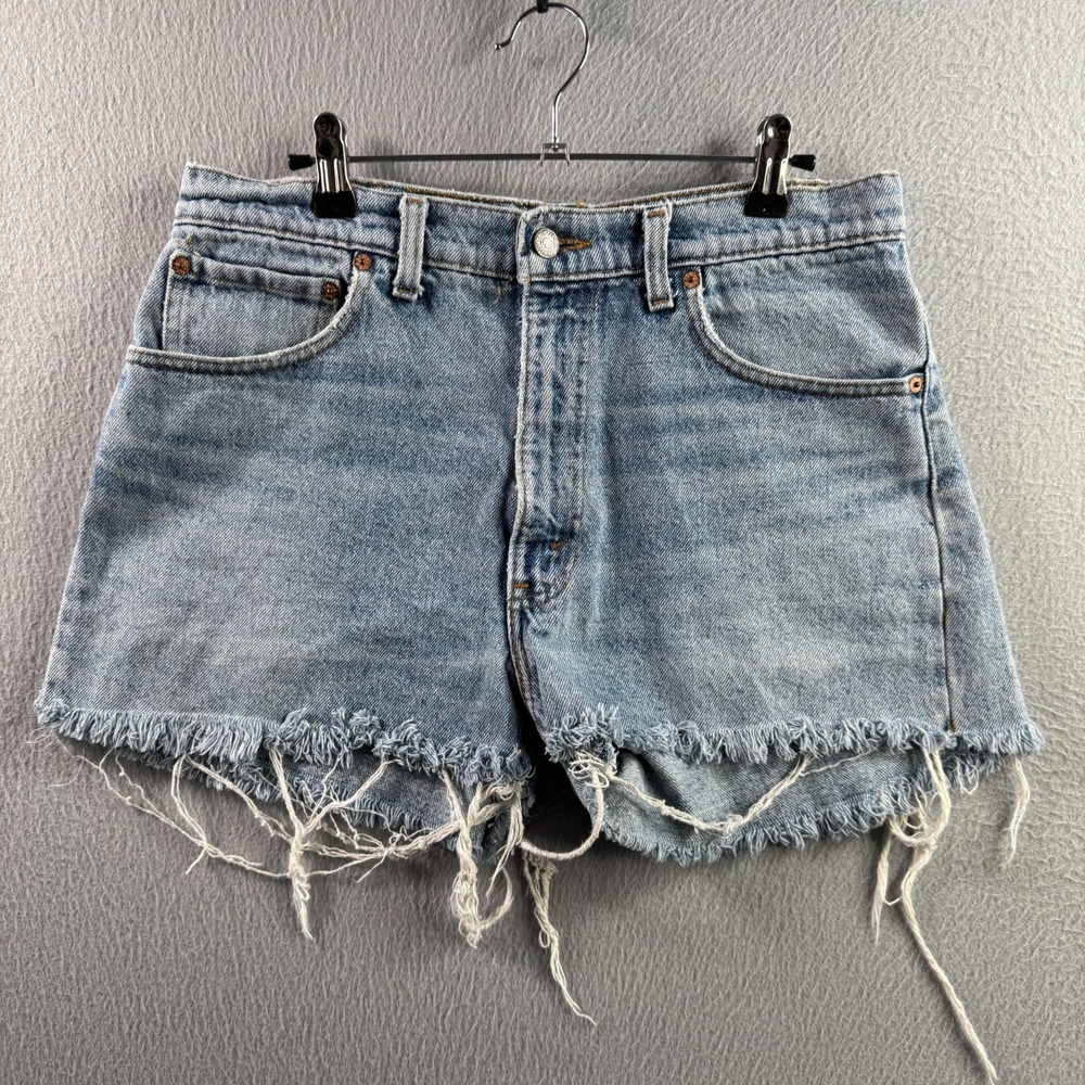 Vintage Levis Shorts Womens 31x2 Cut Off Denim Jean Jorts 90s